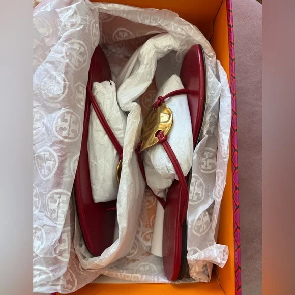 Tory Burch Patos Sandals Red Size 8.5 - Picture 3 of 8